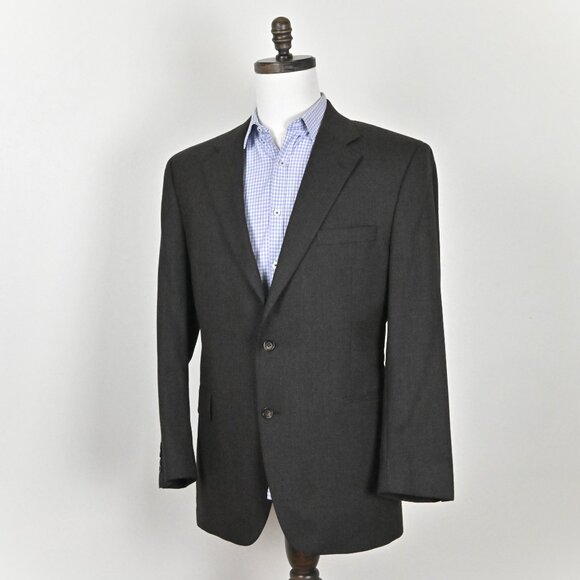 Jos A Bank Houndstooth Wool Cashmere Formal Retro Business Casual Gray Blazer 42